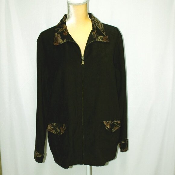 Susan Graver Style Black Western Style Jacket - Picture 2 of 11